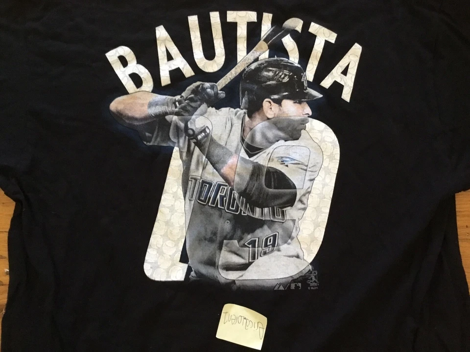Jose Bautista Toronto Blue Jays Majestic Camisa Negra Hombre’s Grande Foto 2 de 4