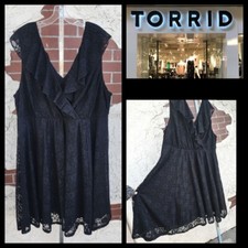 4 ( 4X ) women TORRID sleeveless bkack lace empire dress cocktail wedding