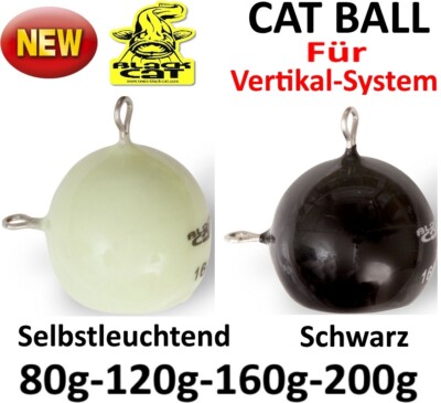 Black Cat CAT BALL / Selbstleuchtend-Schwarz 80-120-160-200g Vertikal-Kopf