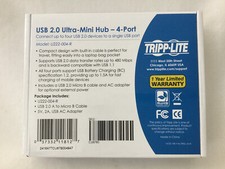 TRIPP LITE USB 2.0 HI SPEED ULTRA MINI HUB 4 PORT WITH AC POWER ADAPTER NEW