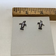 Sterling Silver Penguin Bird Stud Earrings Set Adorable Unique See Photos 