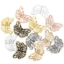 19 13mm Jewelry Pendant Butterfly Hollow out connector Alloy Charm 130pcs ef4257