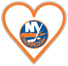 New York Islanders Heart NHL Sport Car Bumper Sticker Decal "SIZES"