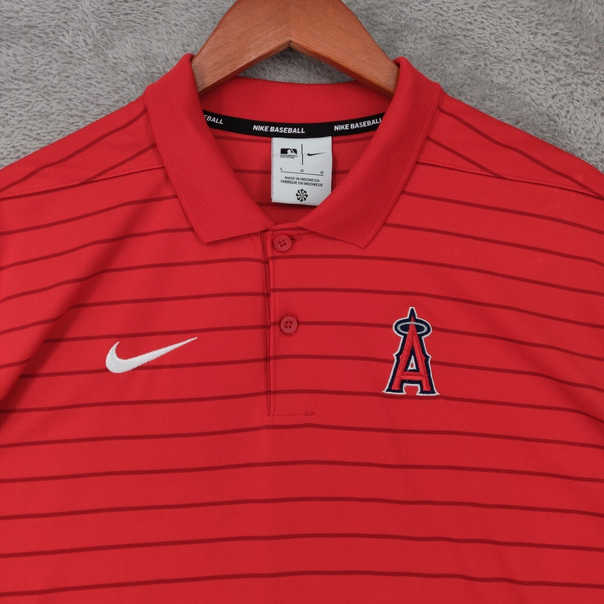 Nike Anaheim Angels Shirt Men Large Red Short Sleeve Polo