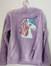 BCBG Girl Sequins Unicorn Purple Hoodie Size 10/12