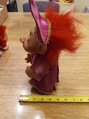 ❤️ 1977 DAM Magician Troll 9" Doll Rare Norfin Red Hair Denmark Ace Tico Russ - Picture 12 of 17