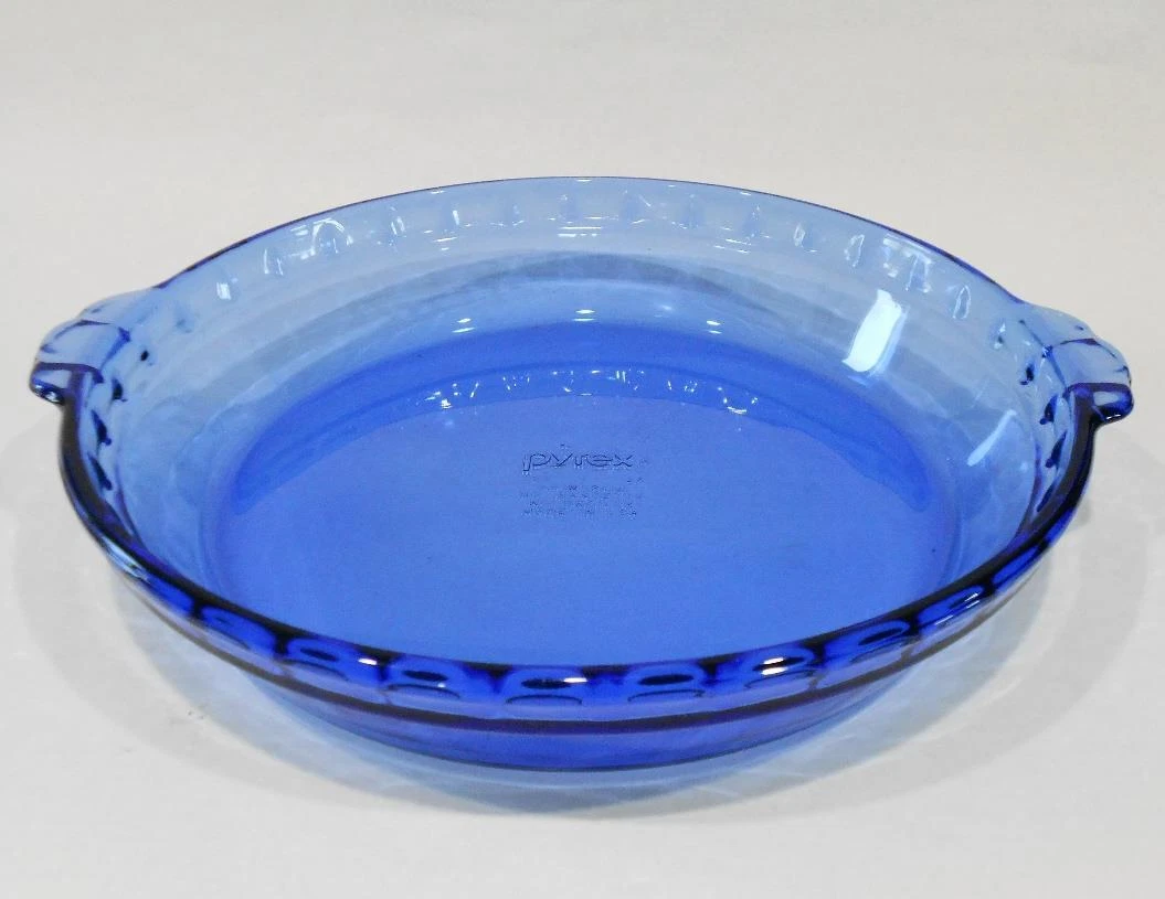 ❤️ NEW Pyrex COBALT BLUE 9.5" PIE PLATE #229 Quiche Scalloped Handles Bake Serve