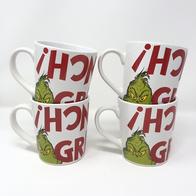 How the Grinch Stole Christmas Mugs Set of 4 Coffee Cups NEW