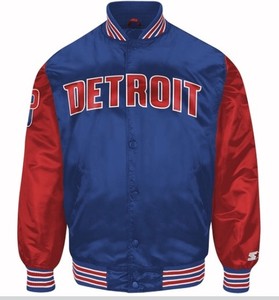 Exclusive Authentic Detroit Pistons Two-tone Starter NBA satin jacket | eBay