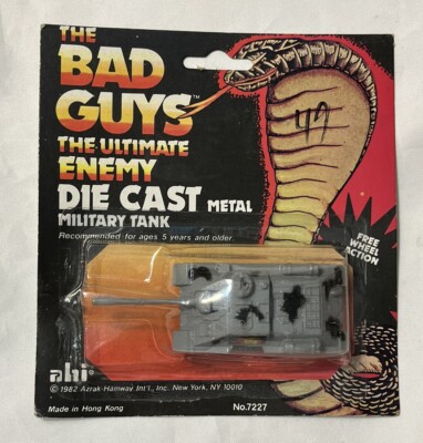 Vintage 1982 GI JOE KO Remco Sgt Rock DC COMICS BAD GUYS DIE CAST TANK AHI