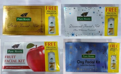 Pure Roots Herbal Facial Kit Collection With Free Pure Roots Shampoo | 100 Gram