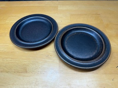 Vtg Arabia of Finland Lot of 2 Bread & Butter Plates 6 7/8'' Retired Brown Lot M