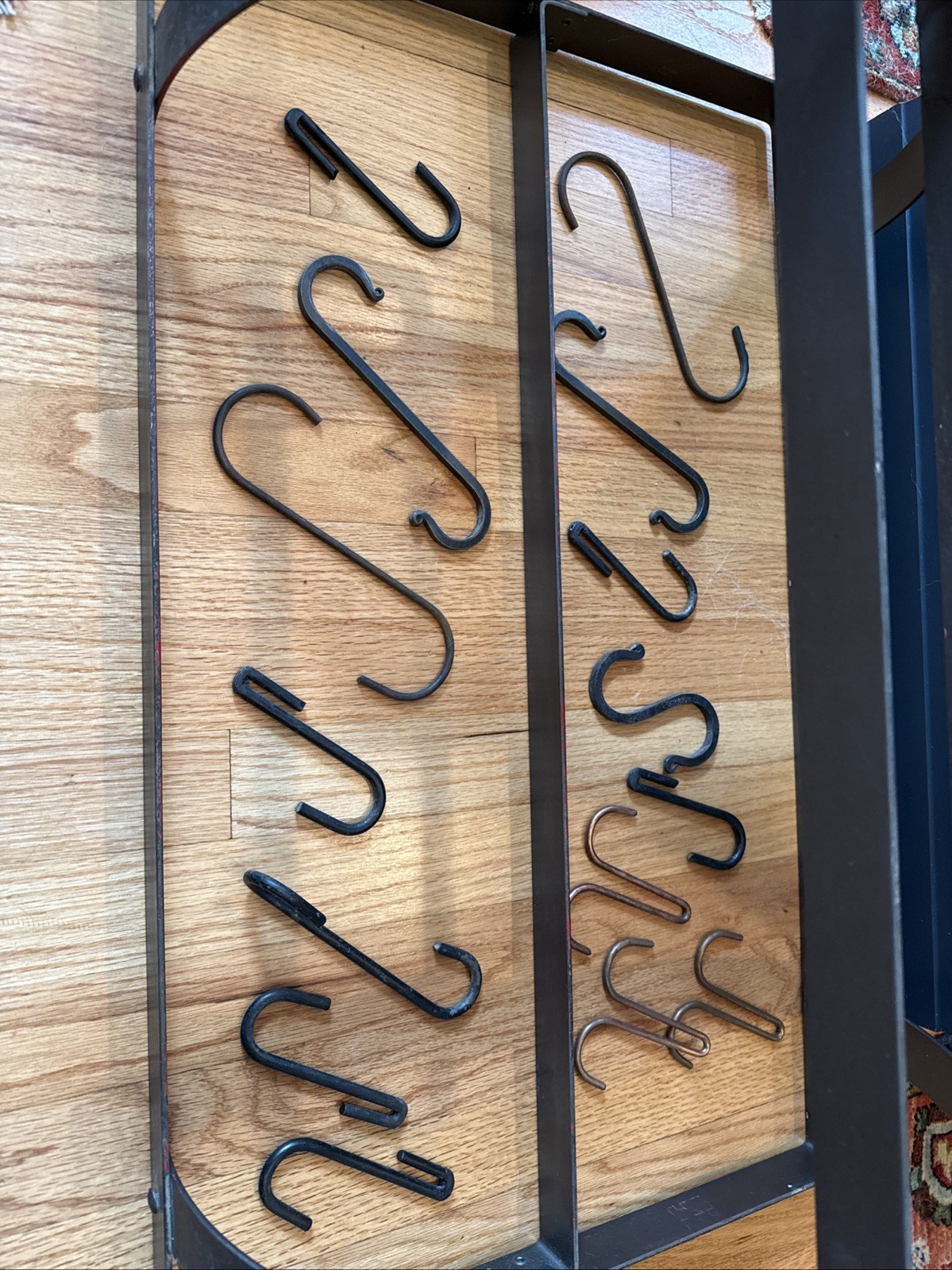 Eclume Pot Rack Rectangle Ceiling Pot Rack with Hooks Steel 30” x 18”