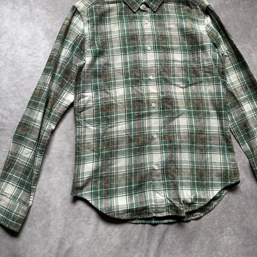 Camicia Saint Laurent Paris EDIZIONE Hedi Overdyed Check Tg 37 Verde Made in Japan