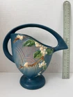 Vintage Roseville Pottery Persian Blue Snowberry Basket Footed Vase 1BK-8 EUC