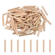 95 Pcs Wood Dowel Pins 3/16" x 1 1/2" Fluted Wooden Dowels Hardwood Pegs