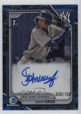 2024 Bowman Chrome Prospect Blue Lunar Refractor 39/150 John Cruz Auto 06gz