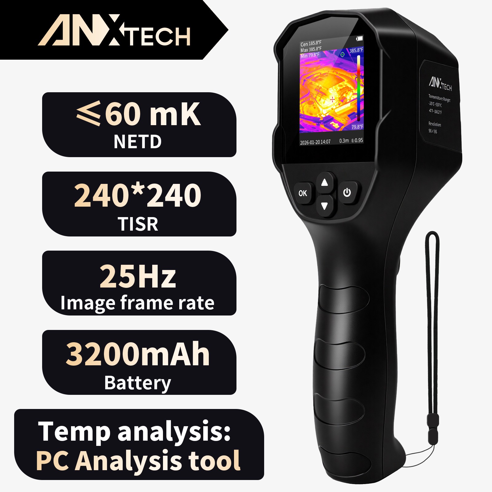 ANXTECH Small Infrared Thermal Imager TISR Resolution 240x240 Thermal Camera
