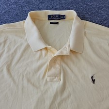 Polo Ralph Lauren Polo Shirt Men's 3XL Yellow Striped Pima Soft Touch Preppy