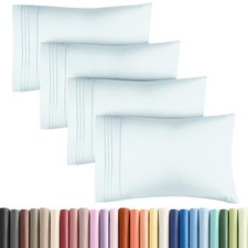 Ultra Soft Pillow Covers, Queen Size 2 Pack, Stain Resistant, Ice Blue