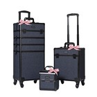 Byootique 3-Piece Makeup Train Cases Cosmetic Organizer Kit Rococo Midnight — photo 1