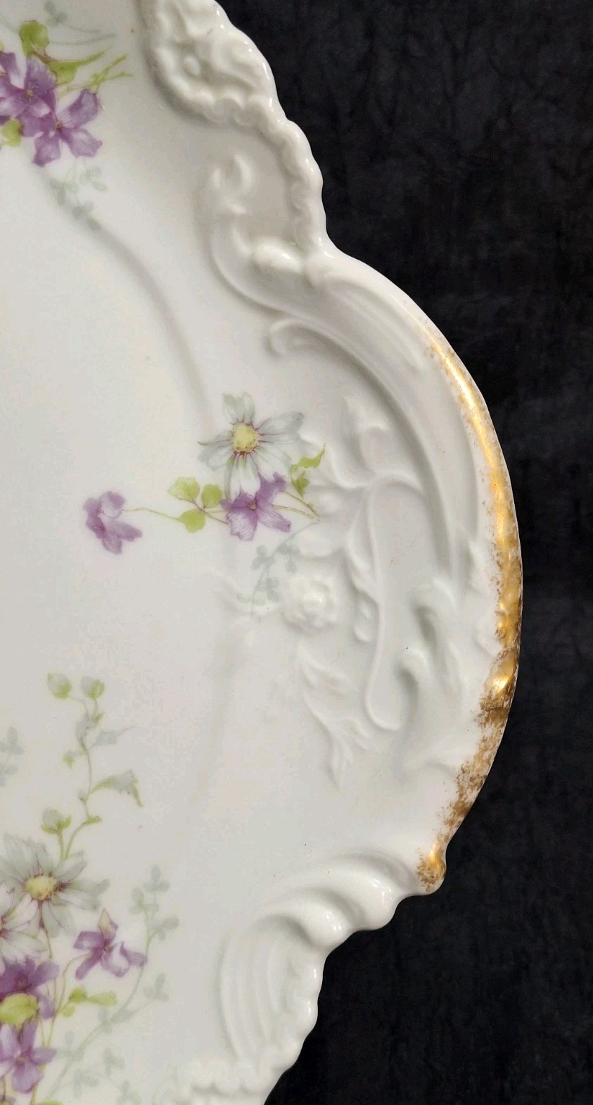 Haviland & Co Limoges France Antique 1895-1900 Schleiger 264 Violets Platter 11”