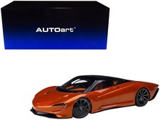 McLaren Speedtail Volcano Orange Metallic Black Top Suitcase 1/18 Autoart