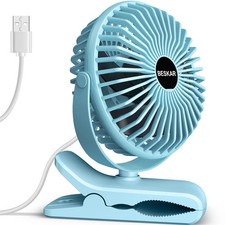 Clip on Fan, Portable Small Desk Fans with Strong Airflow, 3 Speeds with Pers...