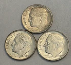Key Date Set 1950 PDS Roosevelt Silver Dimes AU / BU Uncirculated