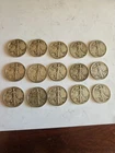 Lot of 15 Walking liberty half dollars