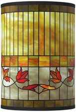 Cylinder Giclee Lamp Shade Tiffany Lily Small 8x8x11 Spider with Harp and Finial
