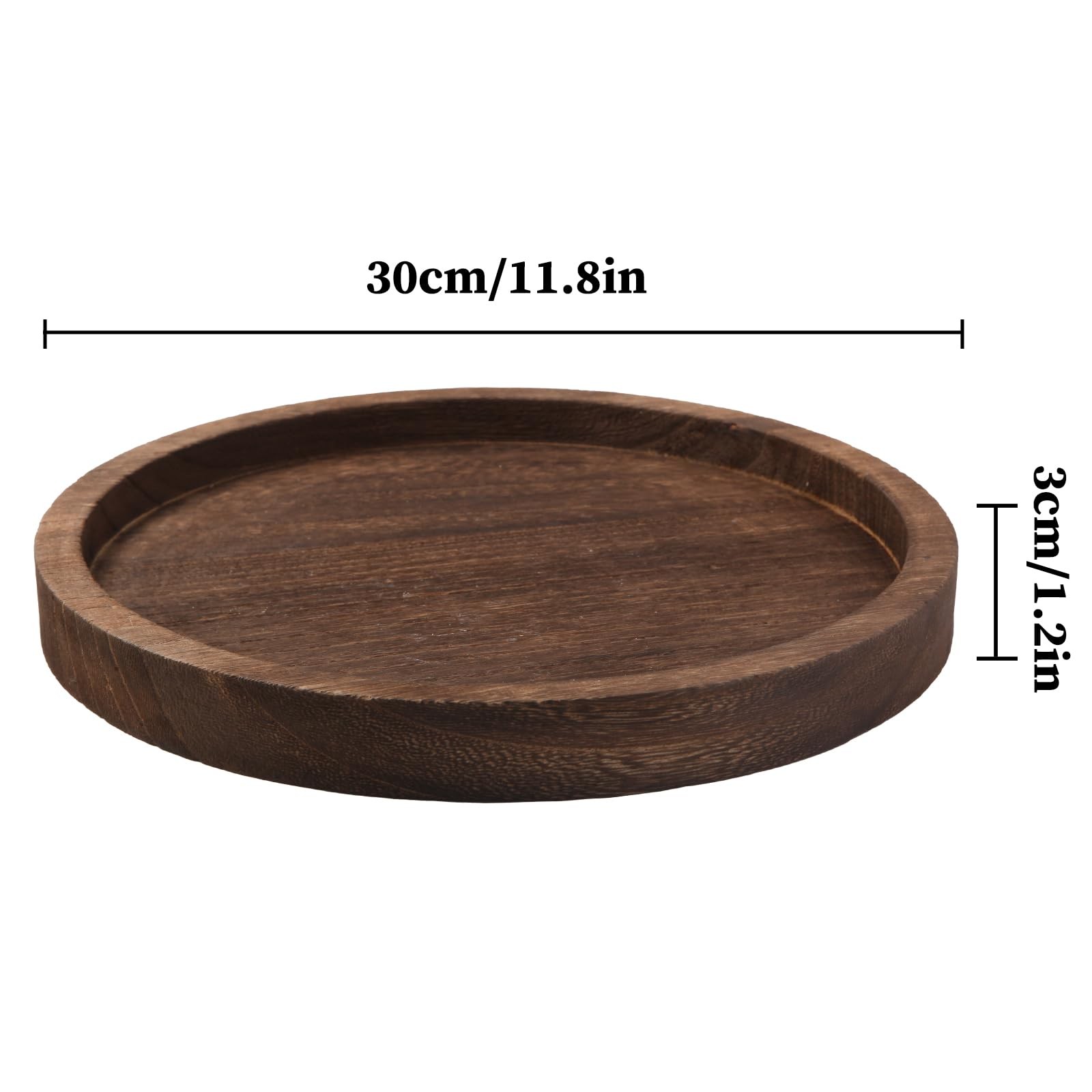 Wooden Decorative Tray Candle Holder Round Wood Home Decor Centerpieces Plates