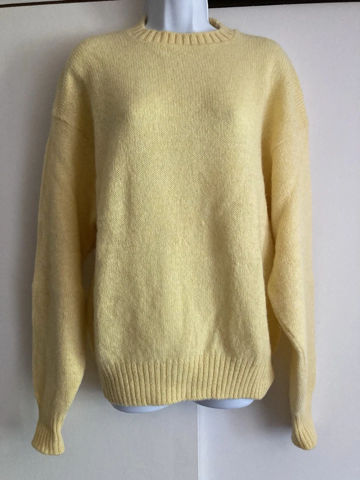 Suéter Vintage Amarillo Mantequilla The Moors Lord Jeff 100% Lana Shetland Pura, Talla L Foto 2 de 4