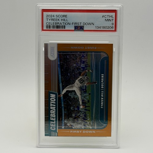 2024 Tyreek Hill Numbered /10 Miami Dolphins Celebration-First Down #CTHL PSA 9