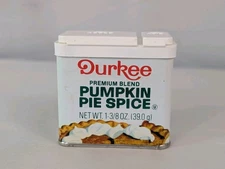 Vintage Durkee Premium Blend Pumpkin Pie Spice 1 3/8 Oz Empty Tin Fall
