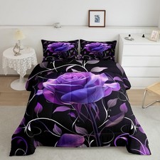 Rose Comforter Twin Size Rose Floral Flower Comforter Set Girls Children Gard...