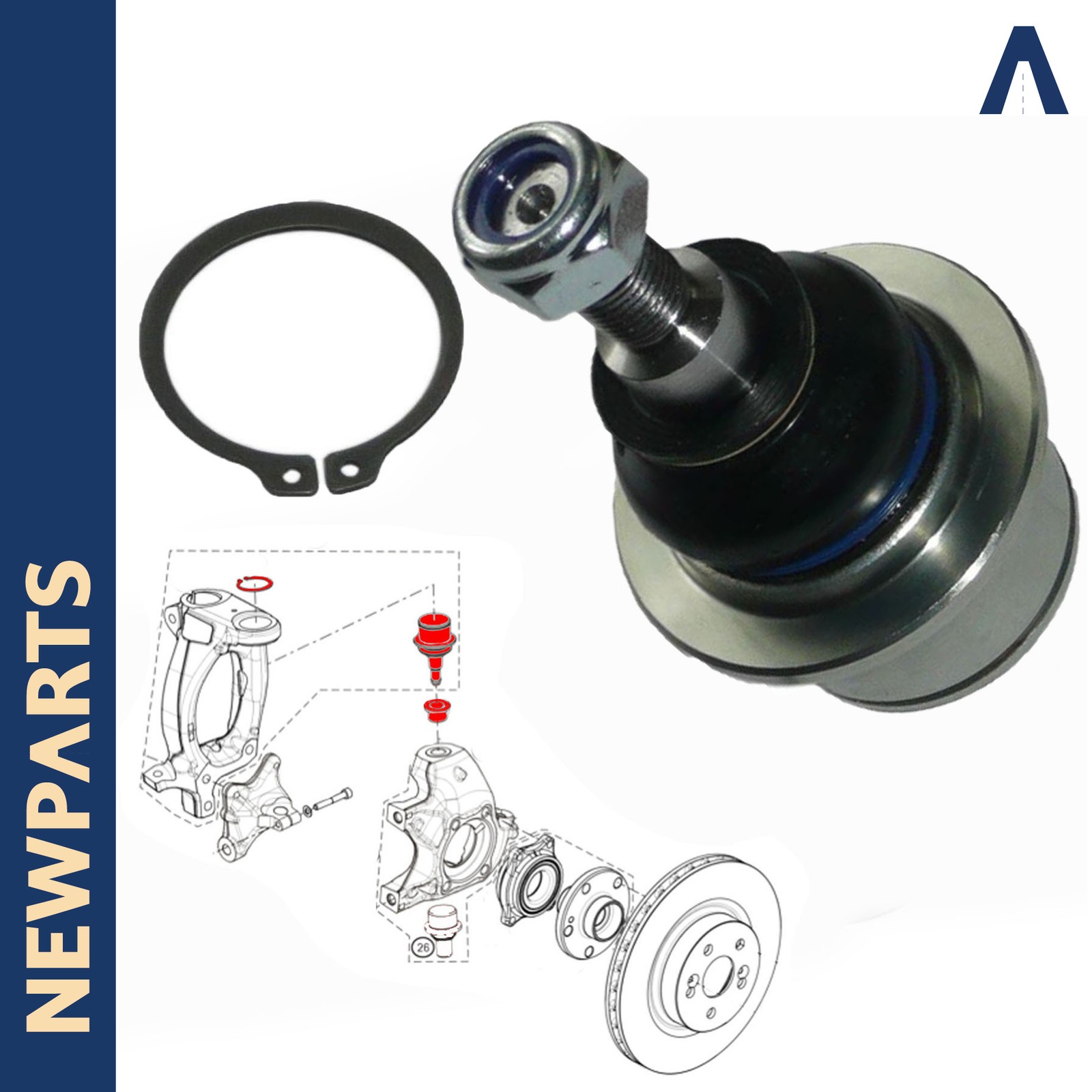 Rotule supérieure de pivot Clio 3 RS pour corriger le jeu dans le train avant 7711160423