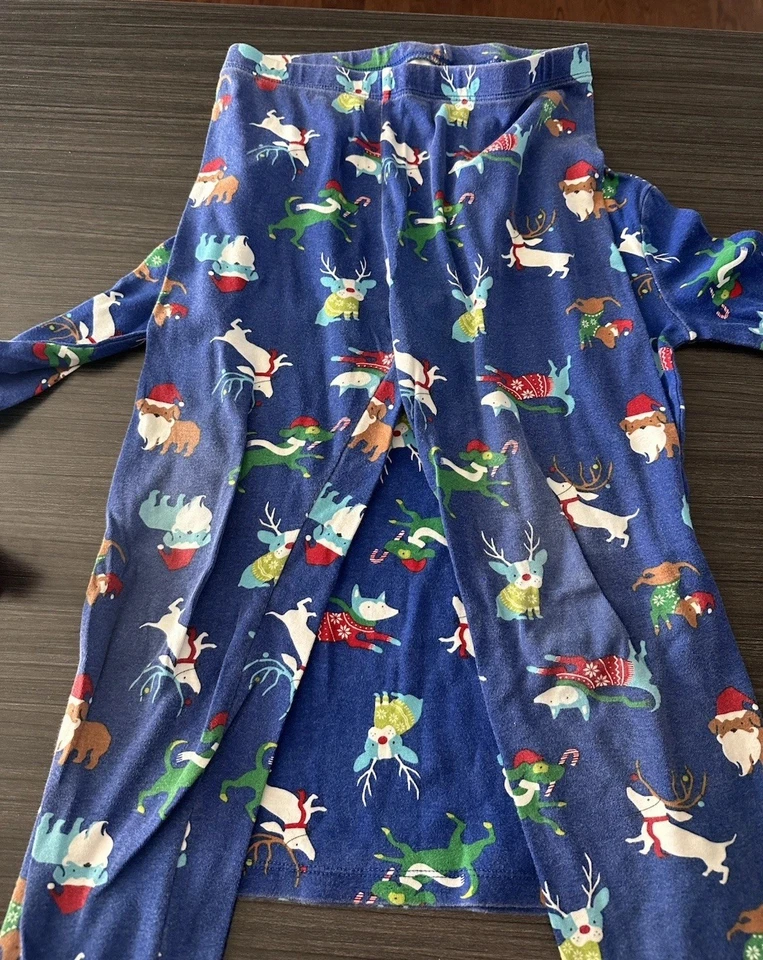 Kids Christmas Print Pajamas Blue Dogs Size 12 Years Long Sleeve - Image 4 of 4