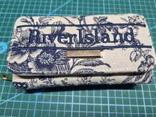 River Island "Somewhere To Go" 170 x 90mm Firm Canvas Feel Purse (Looks Unused)