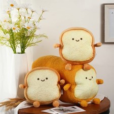 3 Pcs Funny Toast Bread Pillows Kawaii Bread Plush Stuffed Pillow 2 Size Cute...