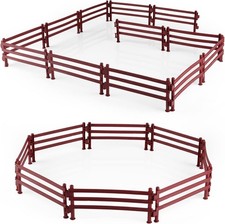 RCOMG 40PCS Plastic Fence Toys Farm Corral Fencing Accessories Playset for...