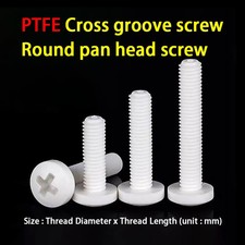 M3 M4 M5 PTFE screws Round pan head screw Cross groove bolts Machine thread nail
