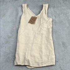 NEW The Simple Folk 6-8 Years 100% Organic Linen Oatmeal Cross-Back Apron