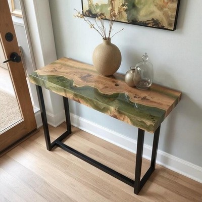 Live Edge Epoxidharz Konsolentischplatte maßgefertigtes Holz