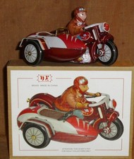 Motorrad mit Beiwagen-Blech-12cm-Originalkarton-Aufziehmech.-sehr guter Zustand