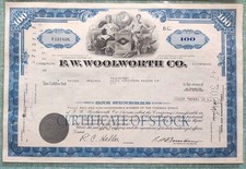Historische Wertpapiere: F.W. Woolworth Co. - 100 Shares