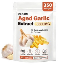 Aged Garlic Extract 350 Softgels - 8500mg High 350 Count Pack of 1 