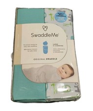 2 pack Original Swaddle by Swaddle Me Sz L 4-6 Months NIB Teal/Animal Print New