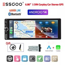 2G 32G 7" Single DIN Car Stereo Apple Carplay Android 14 Radio Head Unit BT GPS
