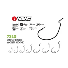 VMC 7310 Texan Super Light Worm Weedless Wide Gape Offset Hook Big Eye